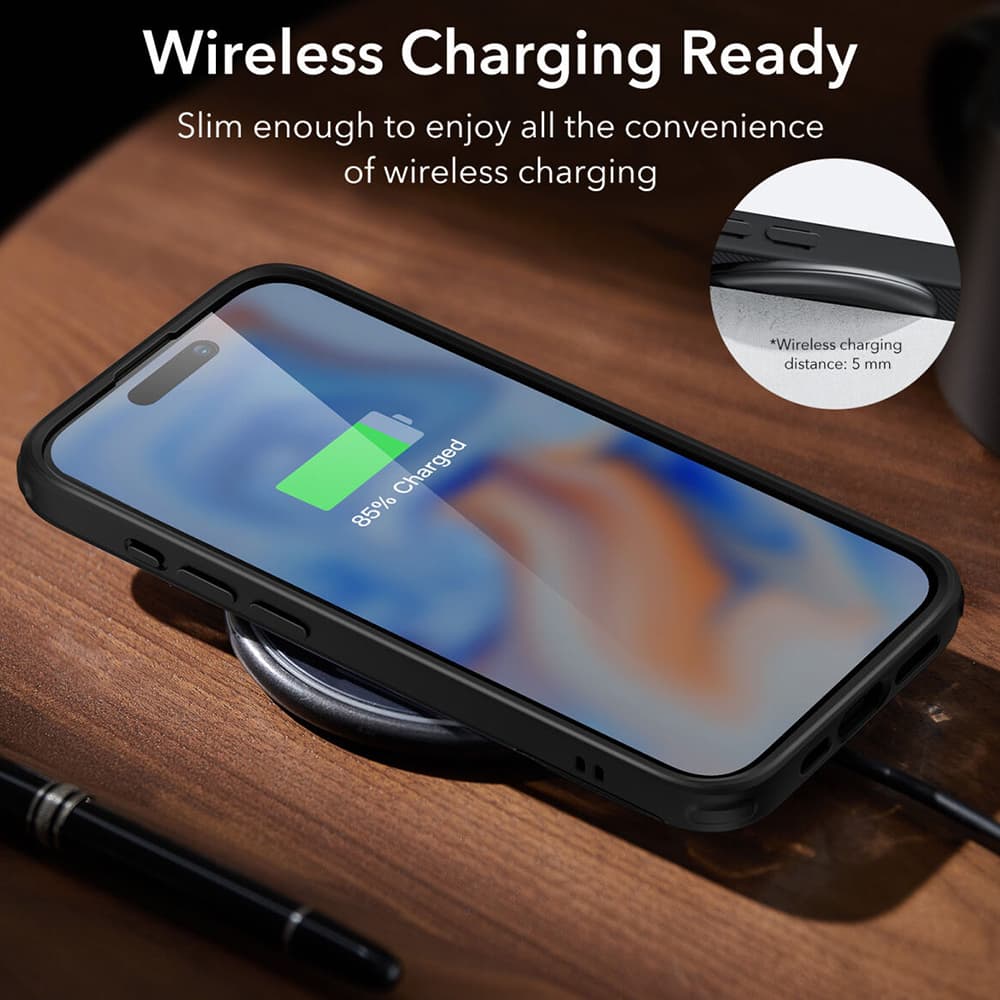 ESR Air Shield Boost Kickstand iPhone 15 Plus Průsvitný Černý - náhled 4