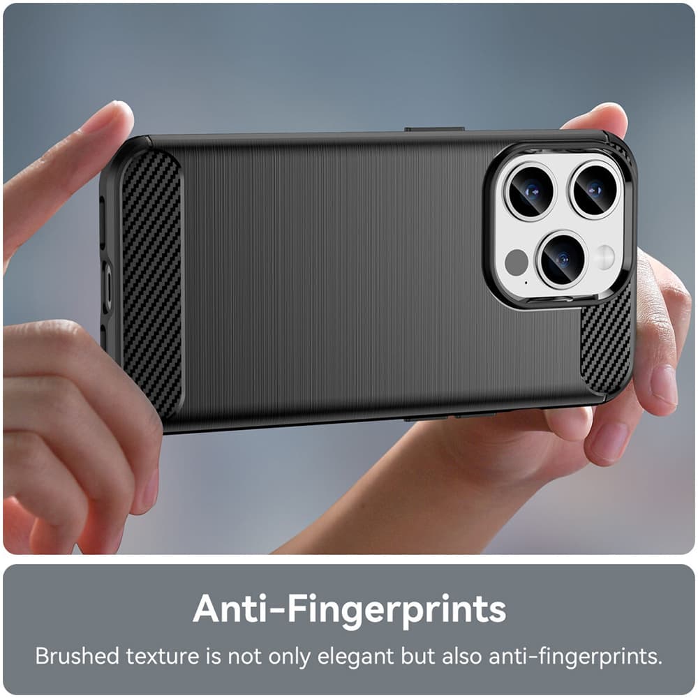 Techsuit Karbonový Silikon iPhone 15 Pro Černý - náhled 4