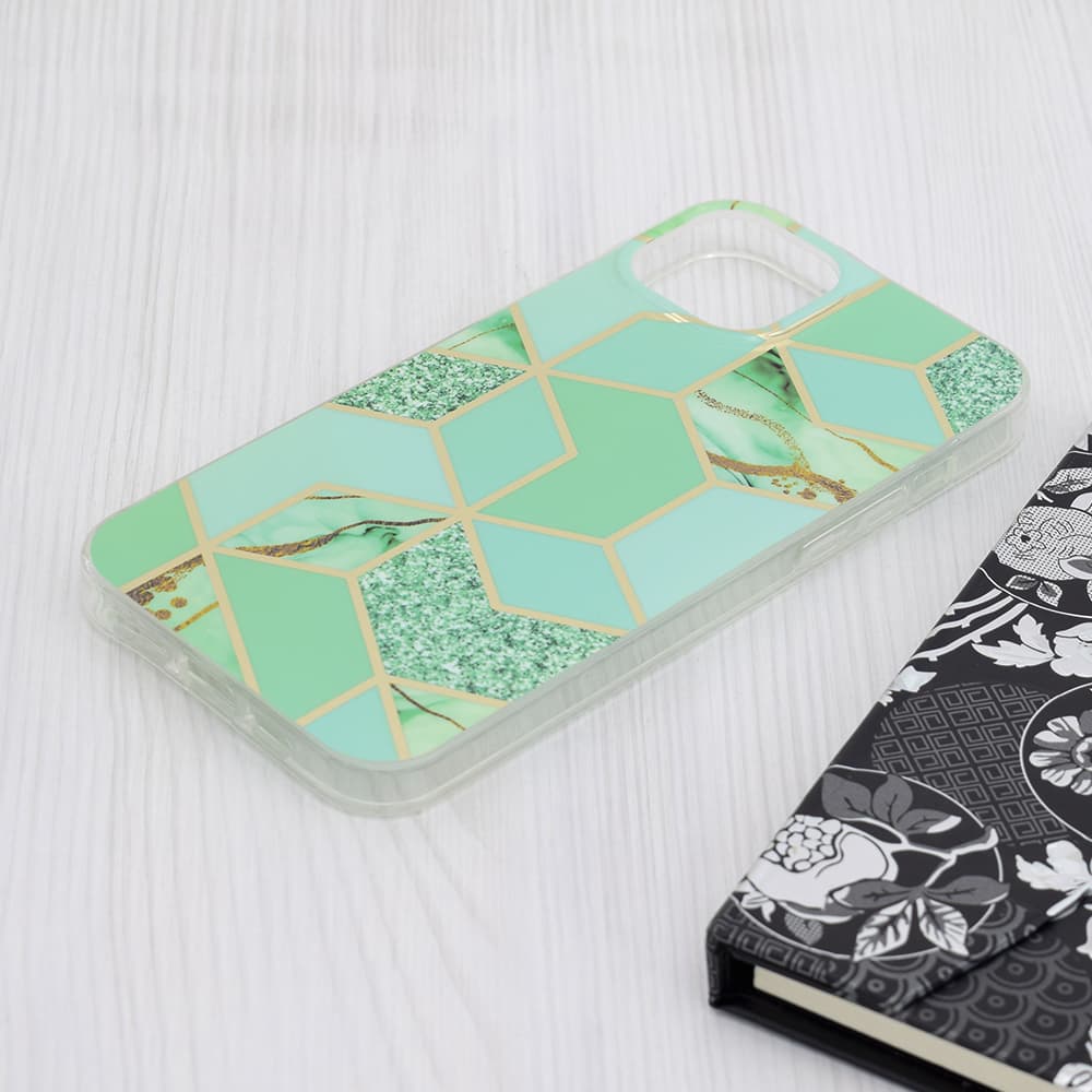 Techsuit Marble Series iPhone 15 Plus Zelený hex - náhled 4