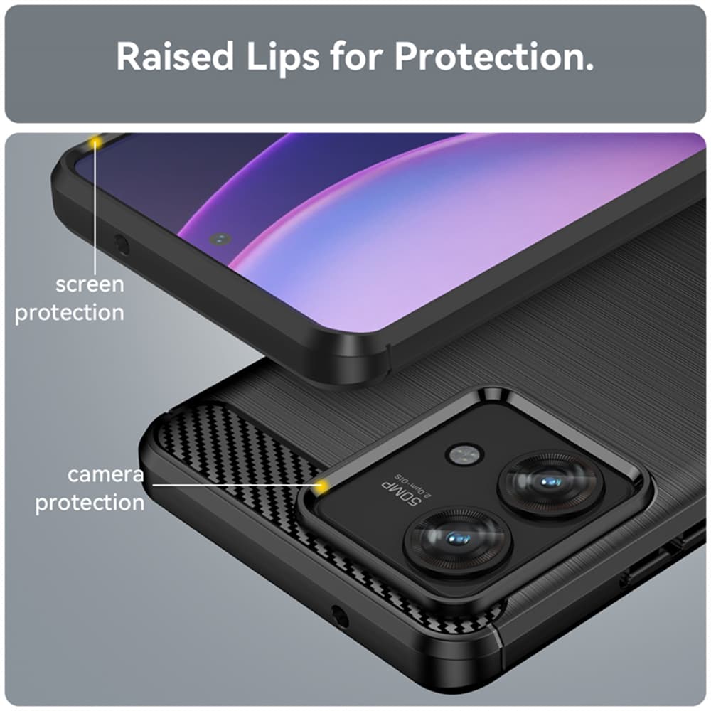 Techsuit Karbon Silikon Motorola Edge 40 Neo Černý - náhled 4
