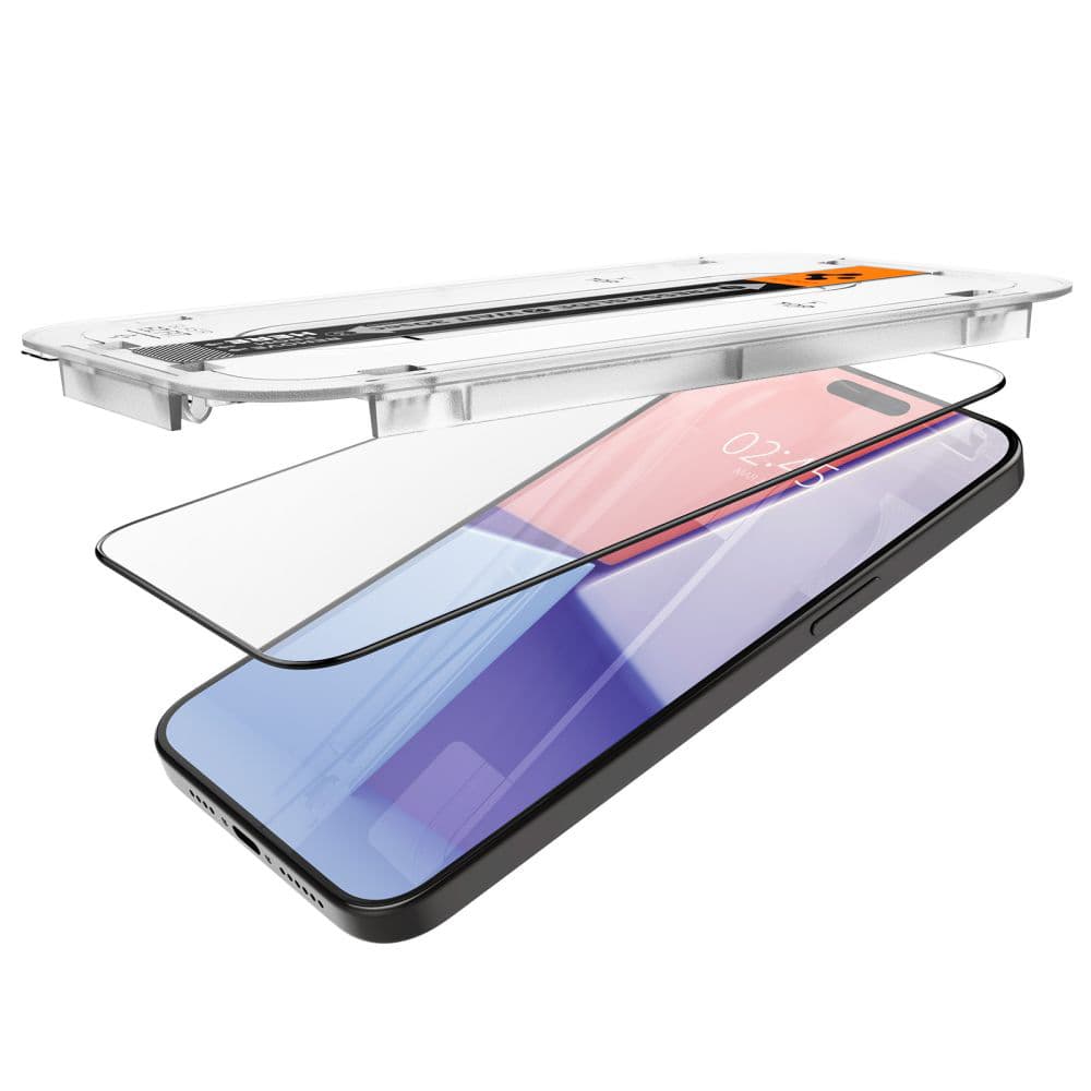 Spigen Glas.tR EZ-FIT 2 kusy iPhone 15 Pro Černá - náhled 4