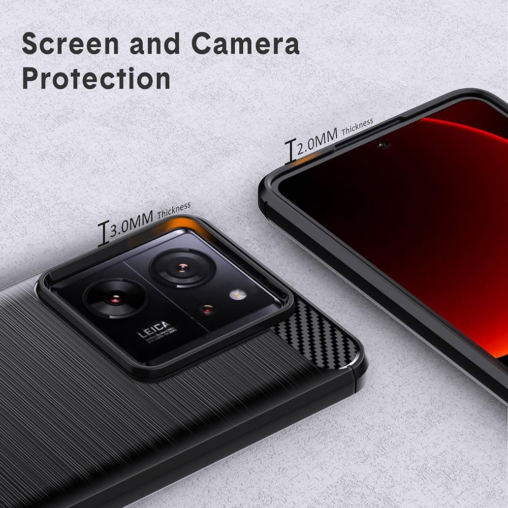Techsuit Karbon Silikon Xiaomi 13T 13T Pro Černý - náhled 4