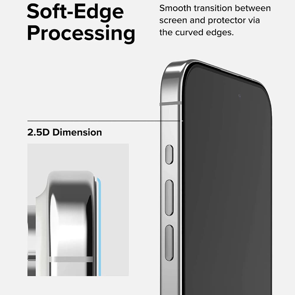 Ringke Tvrzené sklo iPhone 15 Pro Max Black - náhled 4