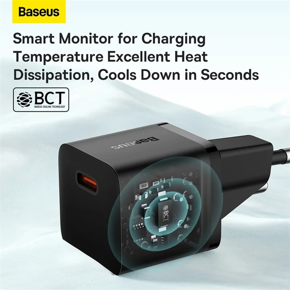 Baseus Nástěnná nabíječka GaN Type-C Rychlé nabíjení 20W Bílá - náhled 4