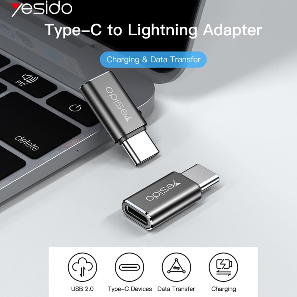 Yesido OTG Adaptér GS22 Type-C na Lightning 480Mbps Šedá - náhled 4