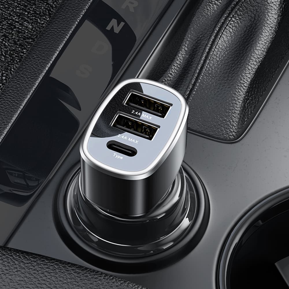 Yesido Autonabíječka Y47 Duální USB Type-C Rychlé 49W Černá - náhled 4