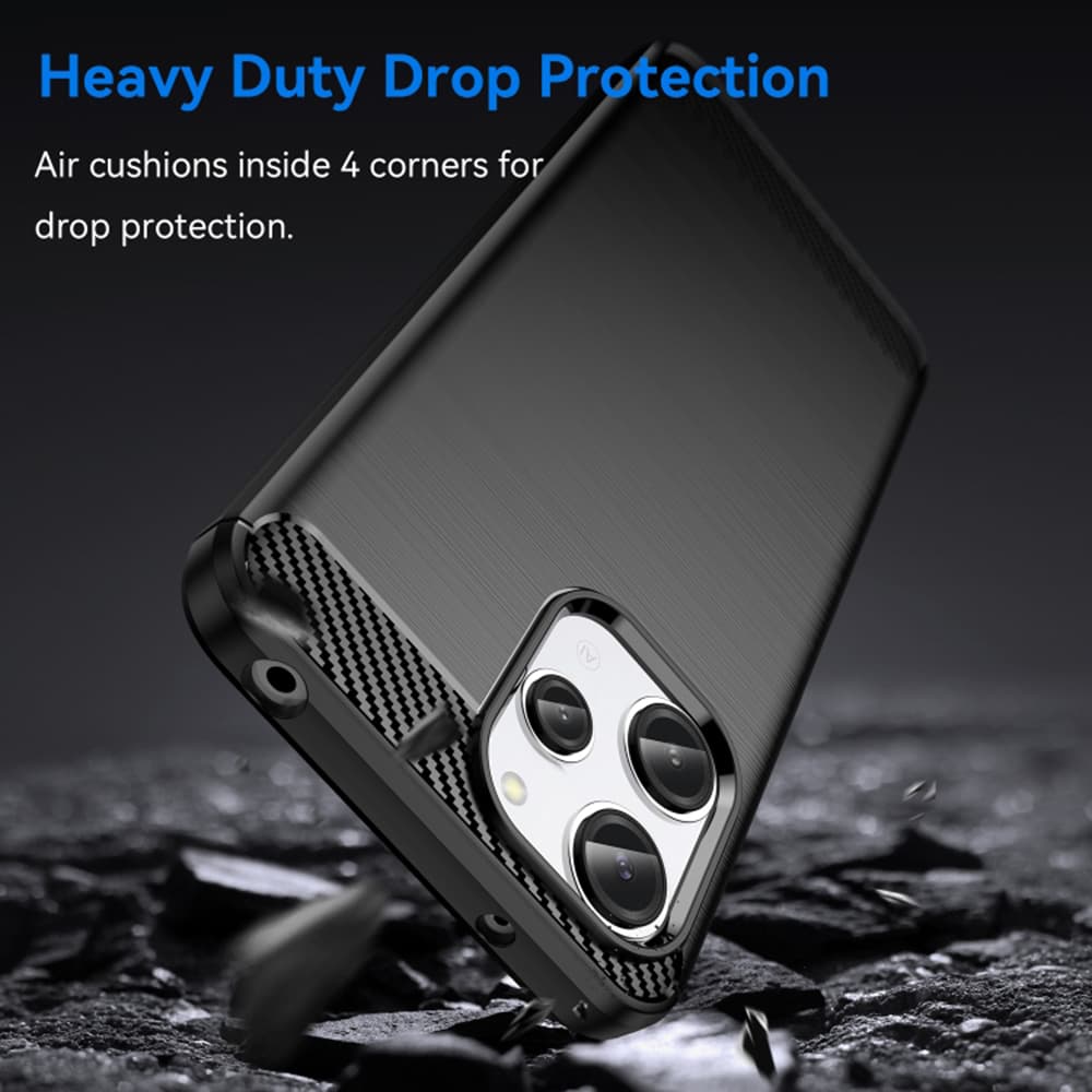 Techsuit Karbon Silikon Kryt Xiaomi Redmi 12 4G 12 5G Černý - náhled 4