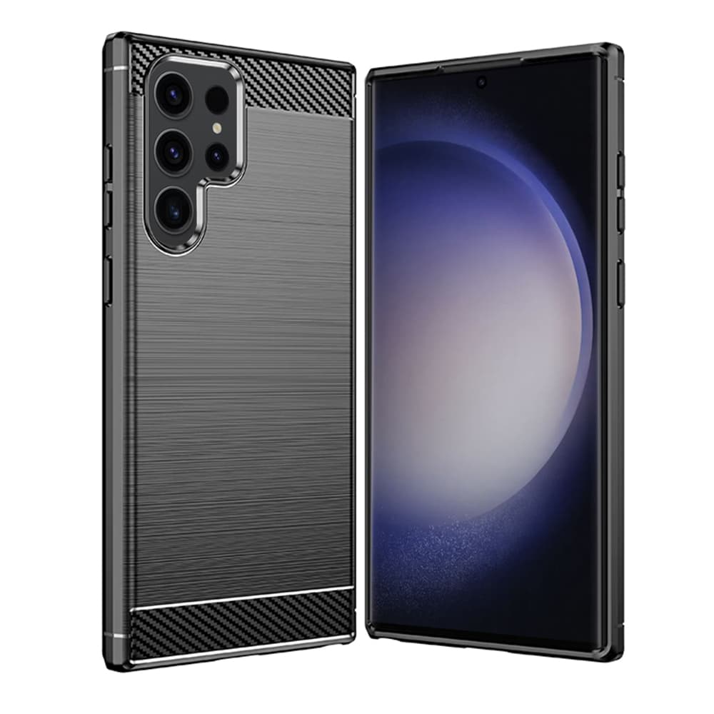Techsuit Karbon Silikon Samsung Galaxy S24 Ultra Černý - náhled 4