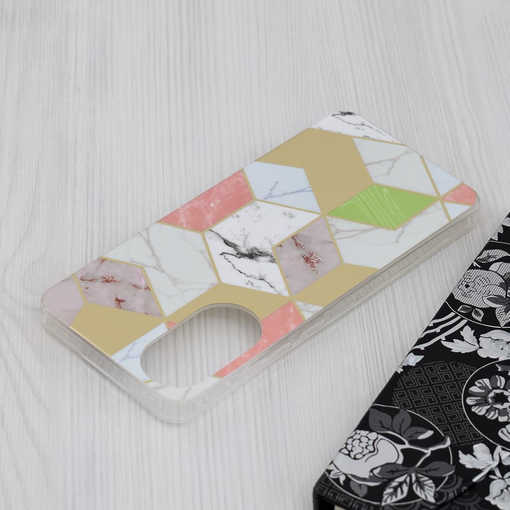 Techsuit Mramorová série Oppo A78 4G Fialový hex - náhled 4