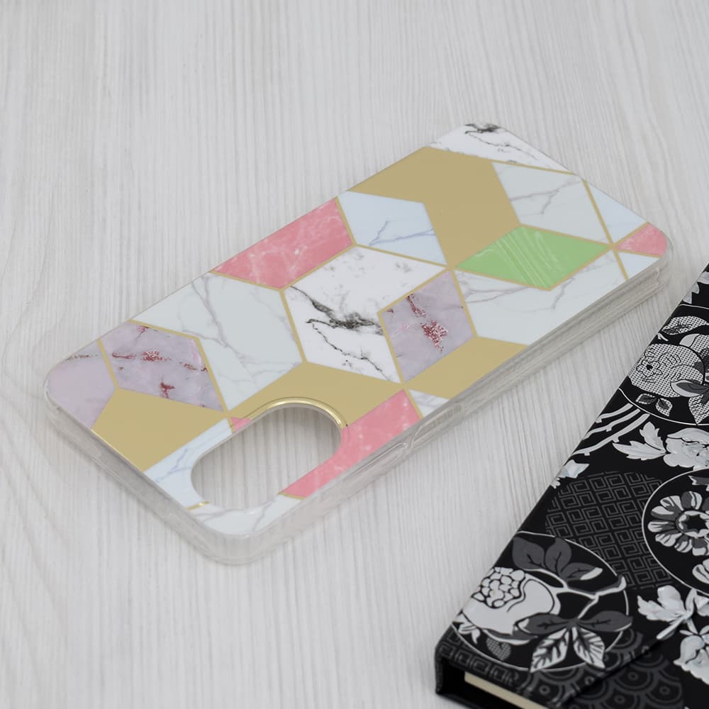 Techsuit Mramorová série Oppo A17 Fialový Hex - náhled 4