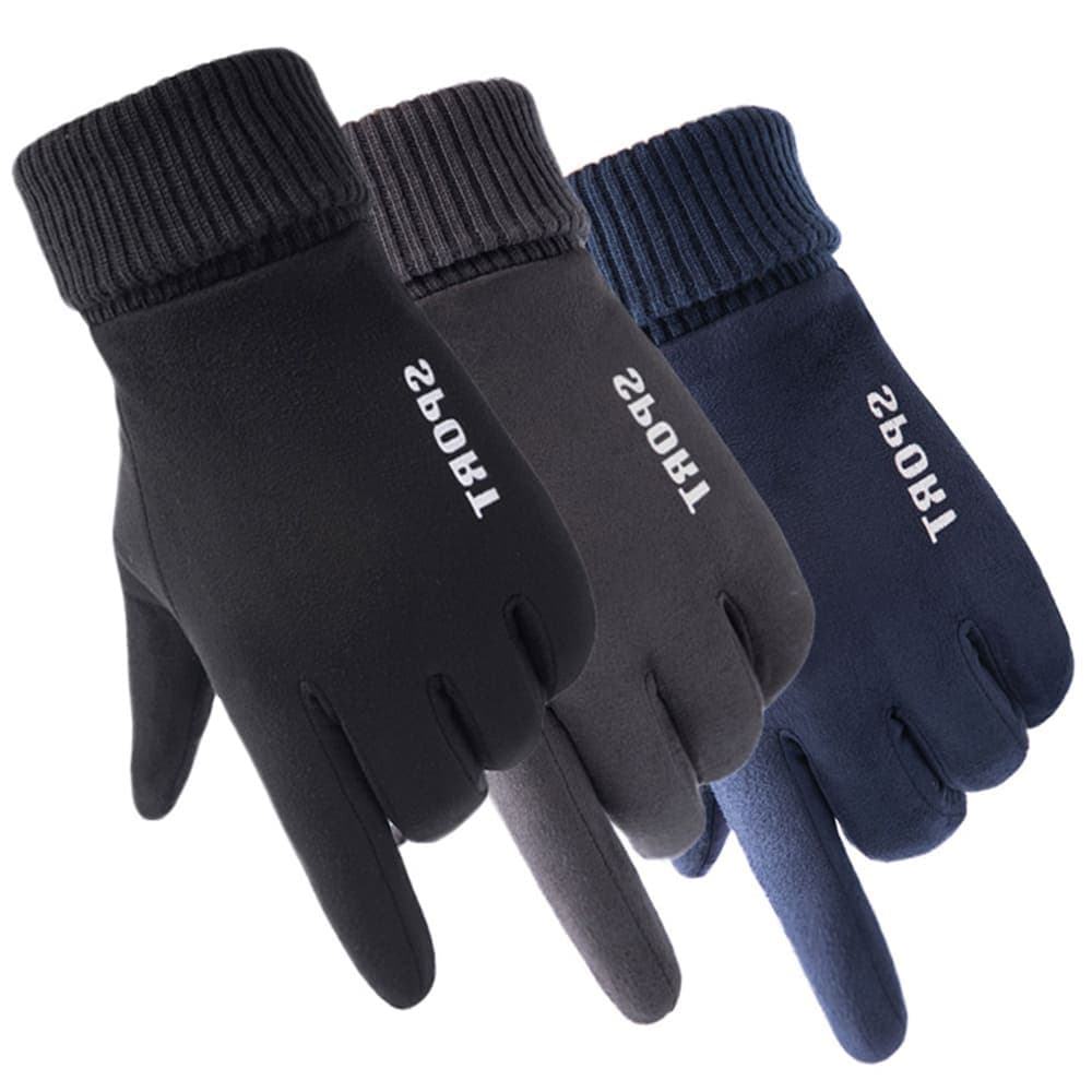 Techsuit Dotykové rukavice ST0010 semiš PU kůže plyš černé - náhled 4