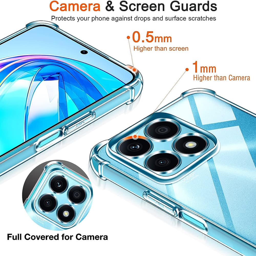 Techsuit Nárazuvzdorný Průhledný Silikon Honor X8a Clear - náhled 4