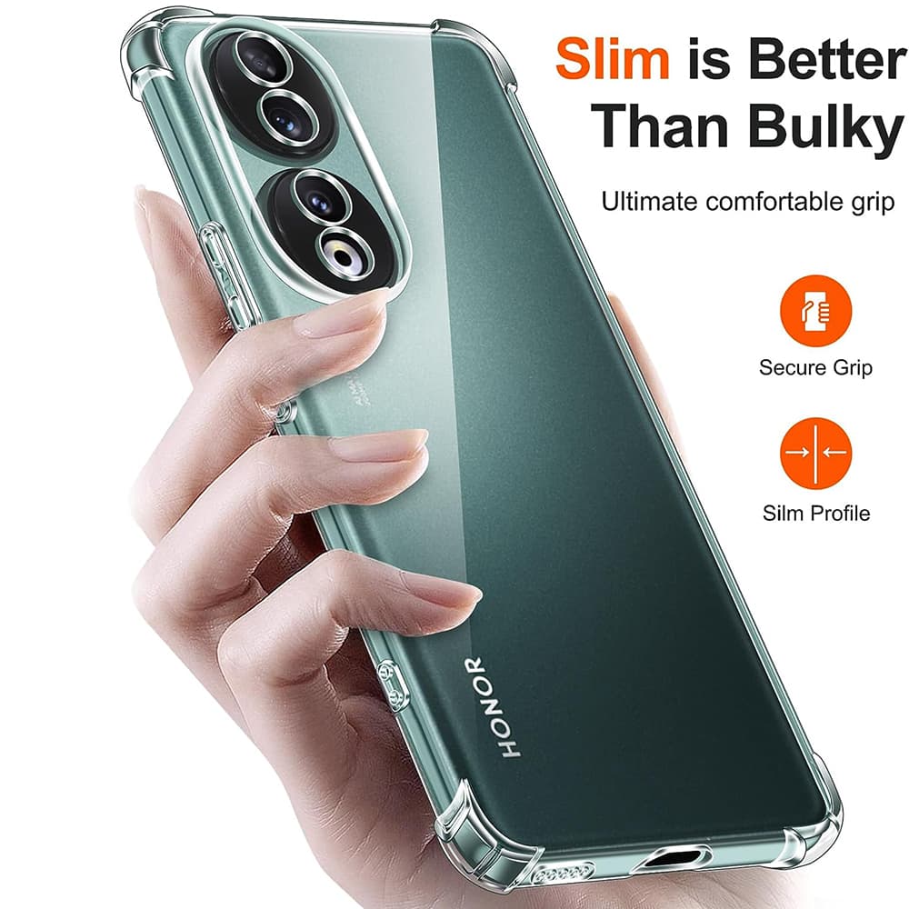 Techsuit Nárazuvzdorný Průhledný Silikon Honor 90 Clear - náhled 4