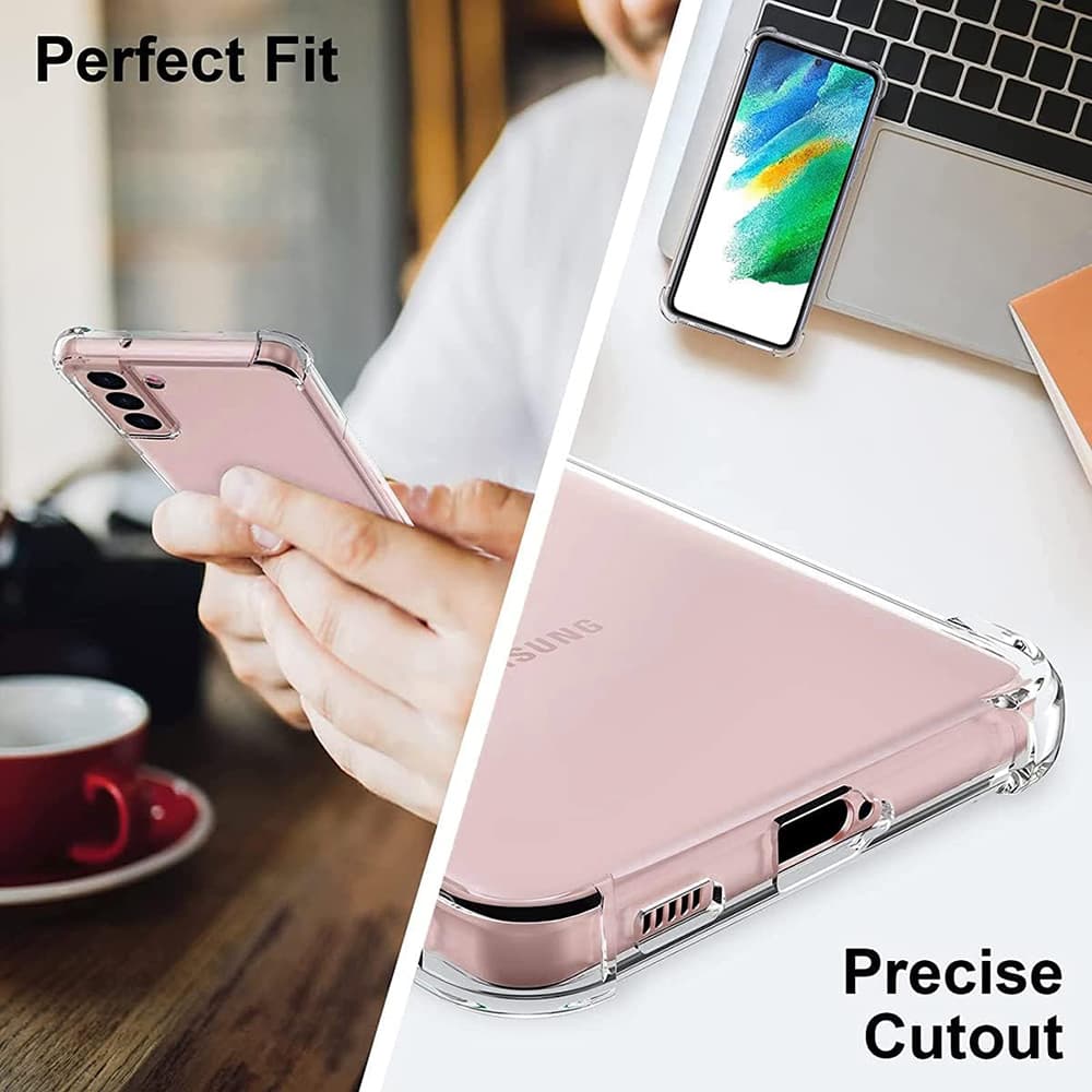 Techsuit Nárazuvzdorný Čirý Silikonový Samsung Galaxy S21 5G Clear - náhled 4