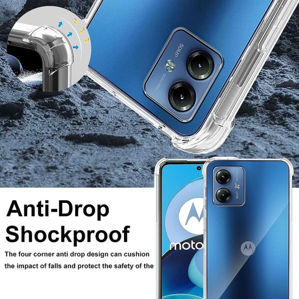 Techsuit Nárazuvzdorný Průhledný Silikon Motorola Moto G54 - náhled 4