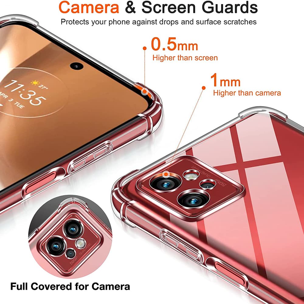 Techsuit Nárazuvzdorný Průhledný Silikon Motorola Moto G32 Clear - náhled 4