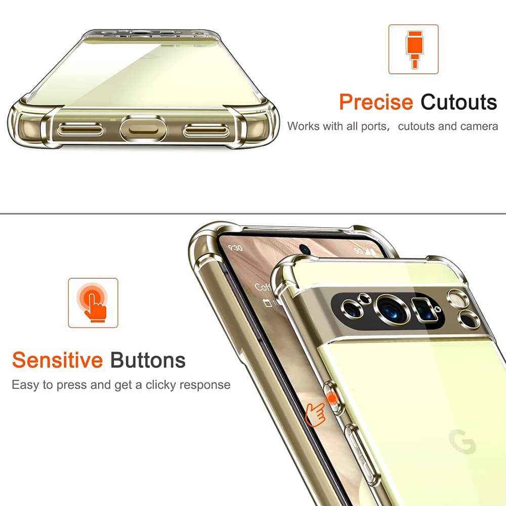 Techsuit Nárazuvzdorný Průhledný Silikon Google Pixel 8 Pro Clear - náhled 4