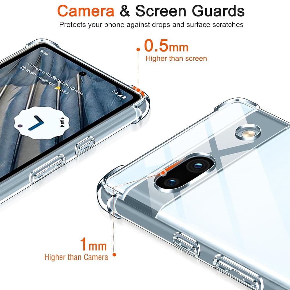 Techsuit Nárazuvzdorný Průhledný Silikon Google Pixel 7a Clear - náhled 4