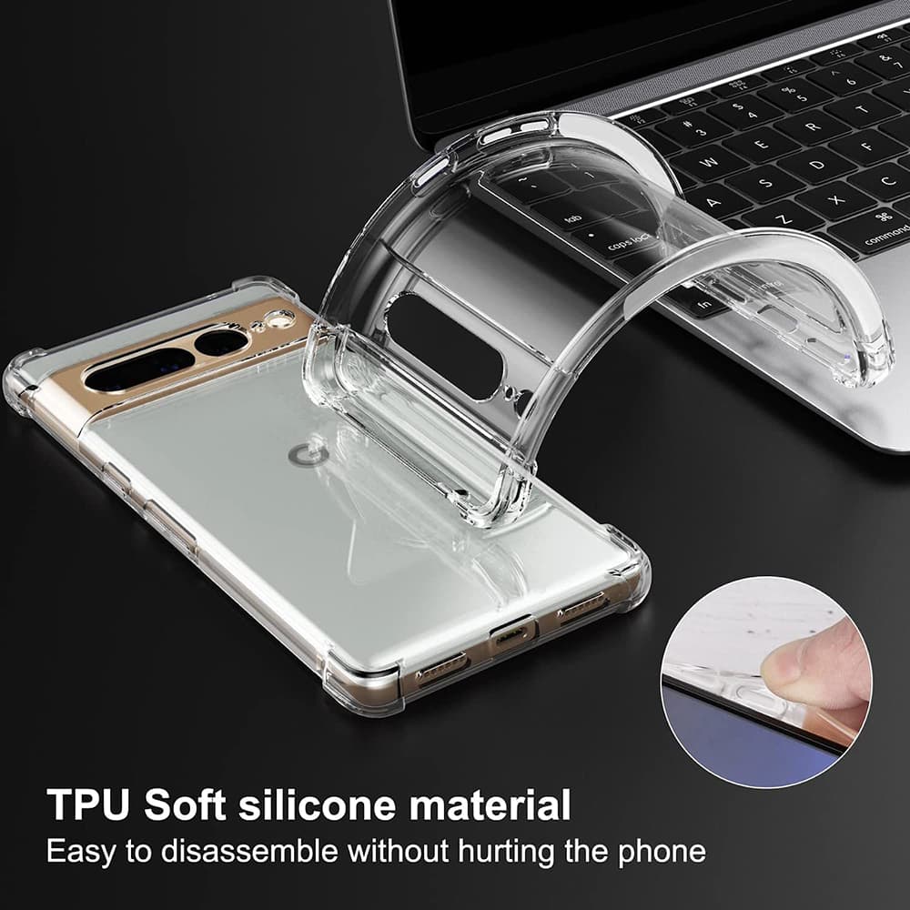 Techsuit Nárazuvzdorný Průhledný Silikon Google Pixel 7 Pro Clear - náhled 4