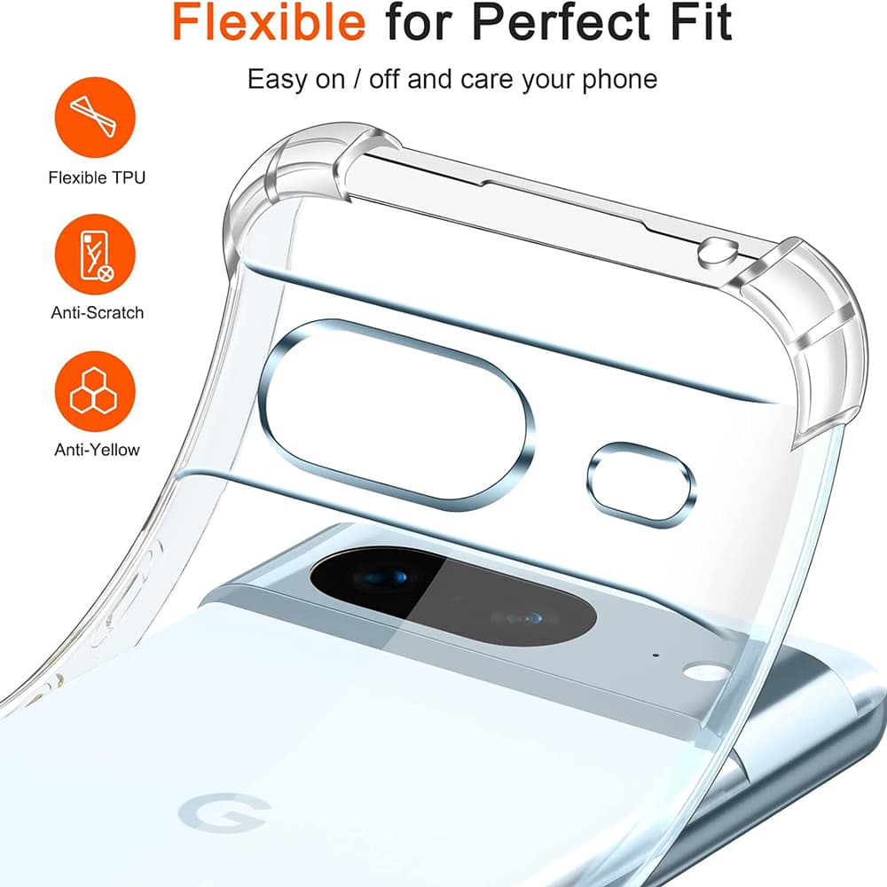 Techsuit Nárazuvzdorný Průhledný Silikonový Google Pixel 7 Clear - náhled 4