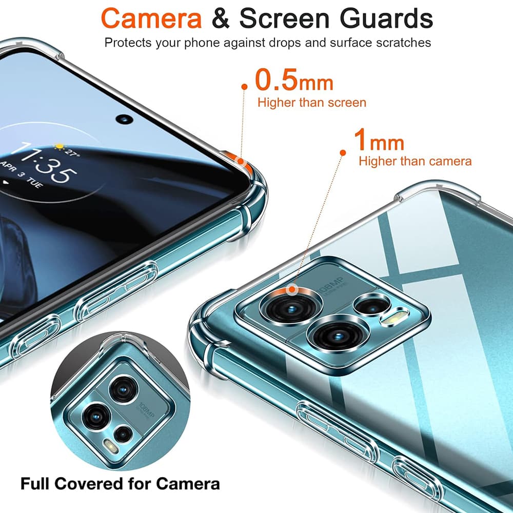Techsuit Nárazuvzdorný Průhledný Silikon Motorola Moto G72 - náhled 4