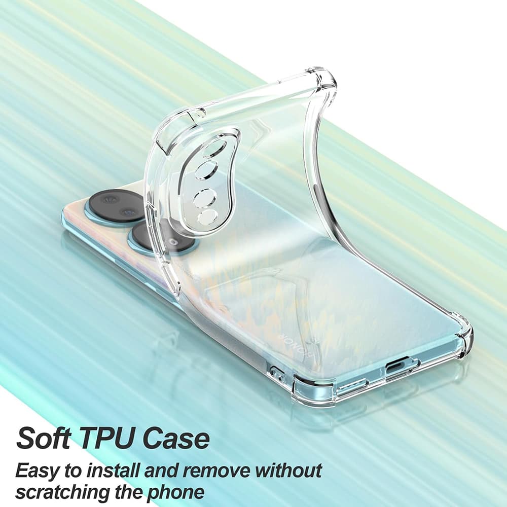 Techsuit Nárazuvzdorný Průhledný Silikon Honor 90 Pro Clear - náhled 4