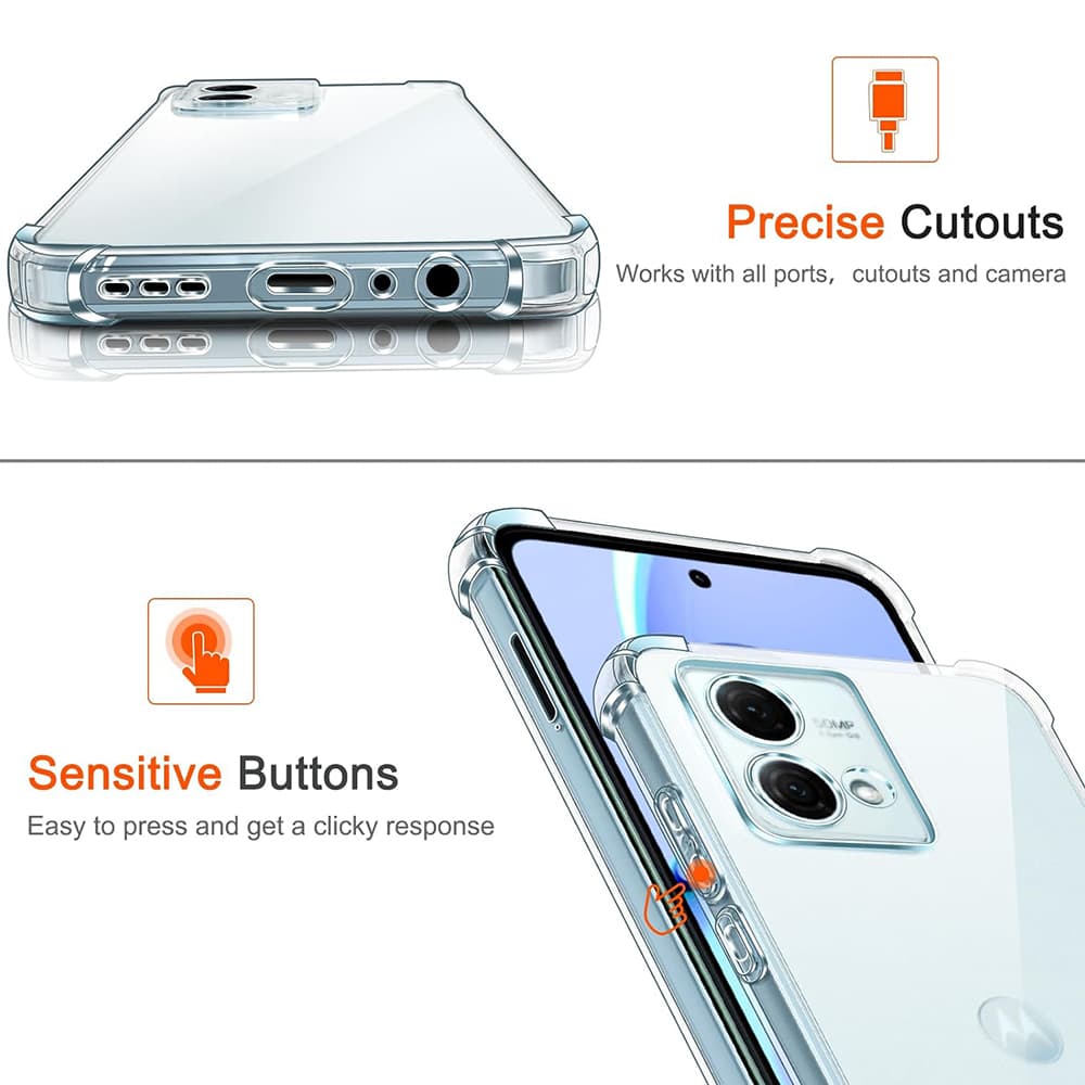 Techsuit Nárazuvzdorný průhledný silikonový Motorola Moto G84 Clear - náhled 4