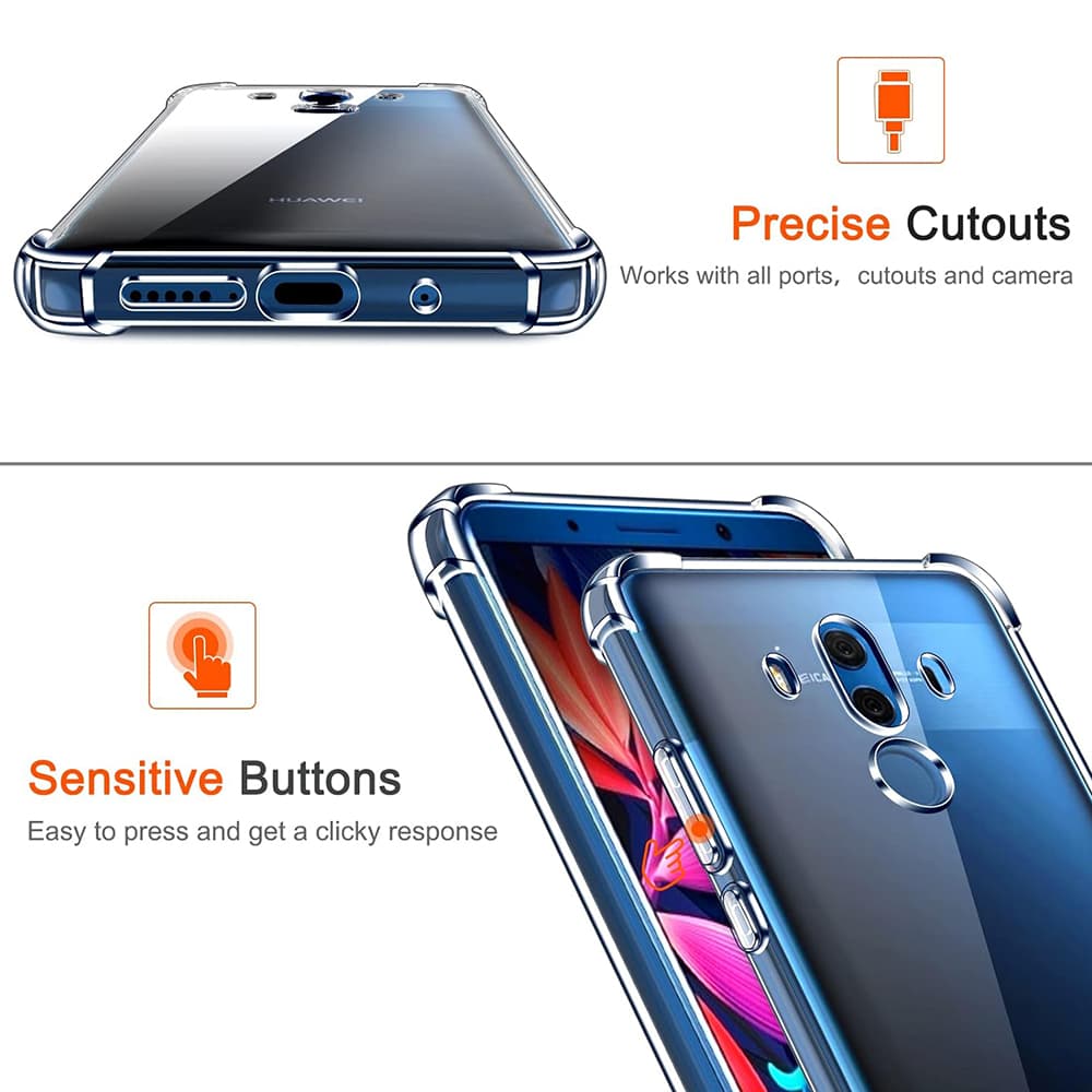 Techsuit Nárazuvzdorný Průhledný Silikon Huawei Mate 10 Pro Clear - náhled 4