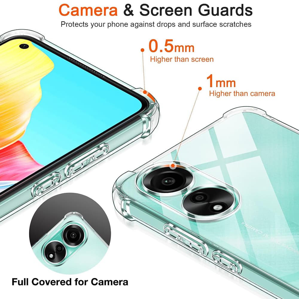 Techsuit Nárazuvzdorný Průhledný Silikonový Oppo A58 4G Clear - náhled 4