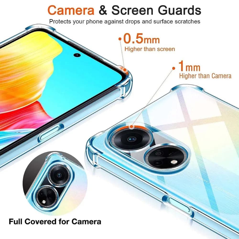 Techsuit Nárazuvzdorný Průhledný Silikon Oppo A98 5G Clear - náhled 4