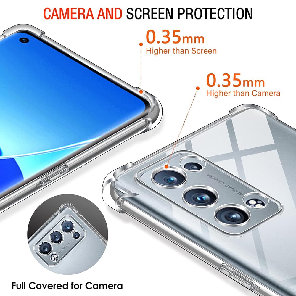 Techsuit Nárazuvzdorný Kryt Oppo Reno6 Pro 5G (Snapdragon) Průhledný - náhled 4