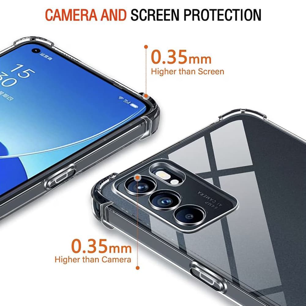 Techsuit Nárazuvzdorný Průhledný Silikon Oppo Reno6 5G Clear - náhled 4