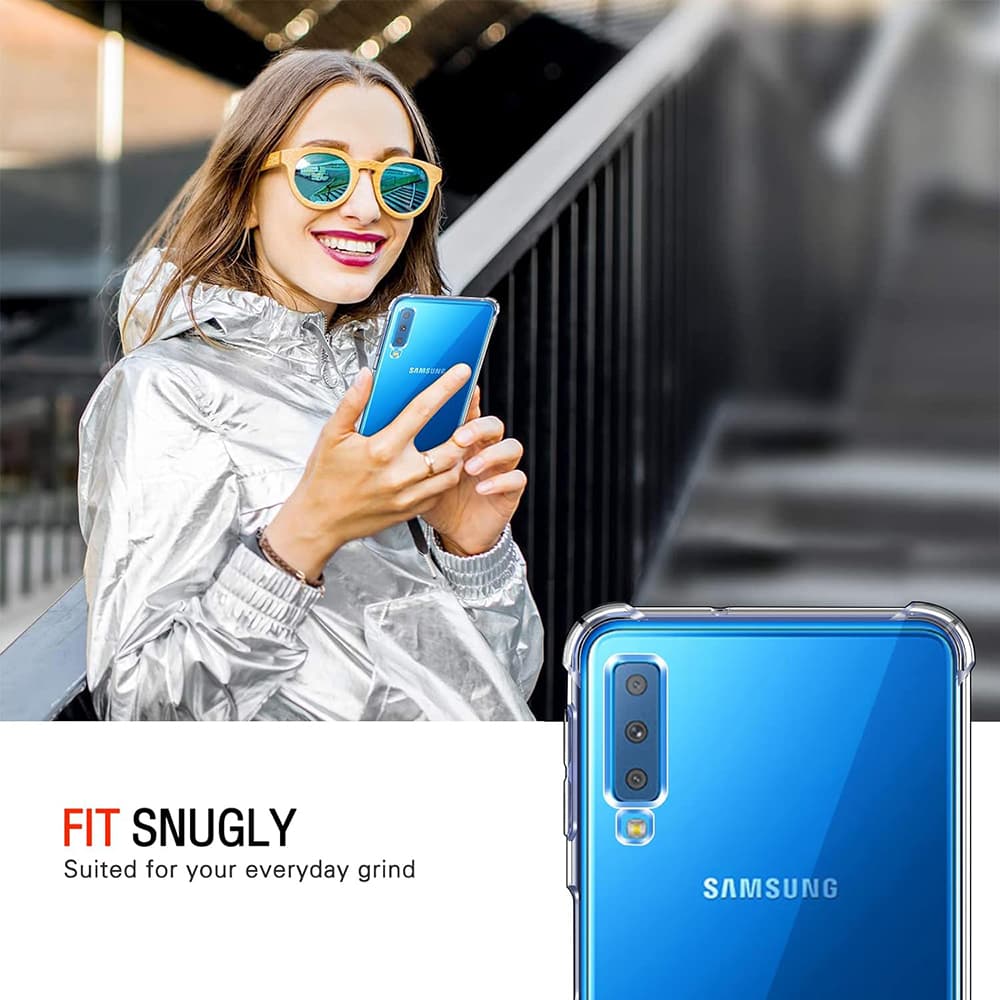 Techsuit Nárazuvzdorný Čirý Silikon Samsung Galaxy A7 2018 Clear - náhled 4