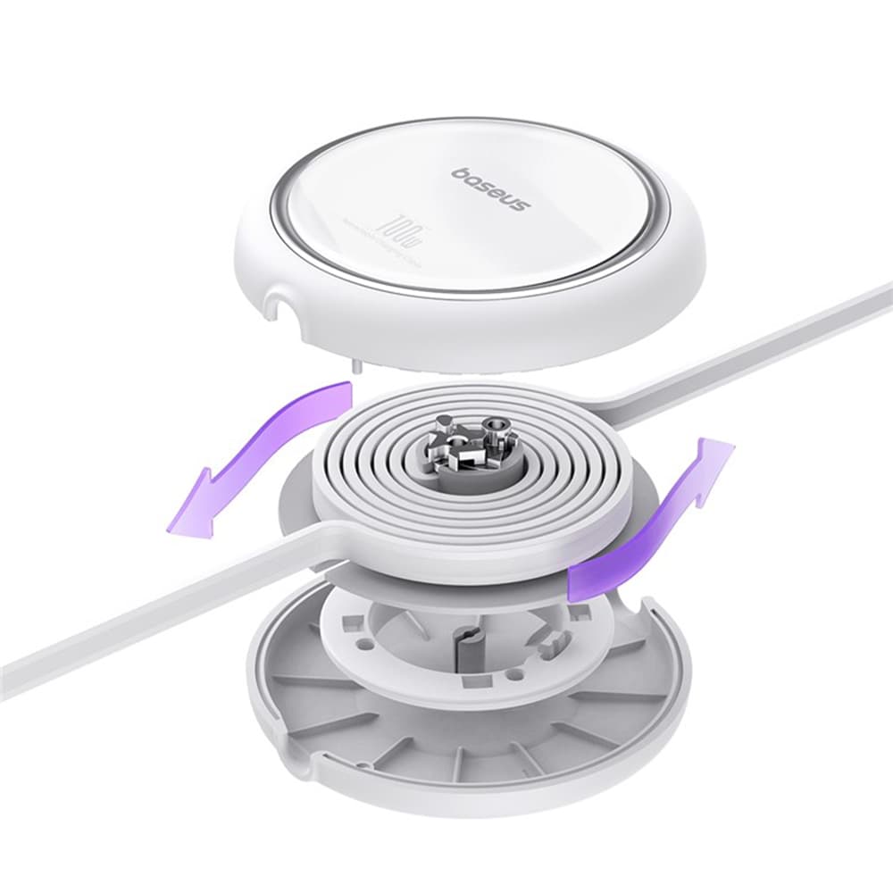 Baseus Free2Draw Mini Typ-C 100W 1m výsuvný Měsíční bílá - náhled 4