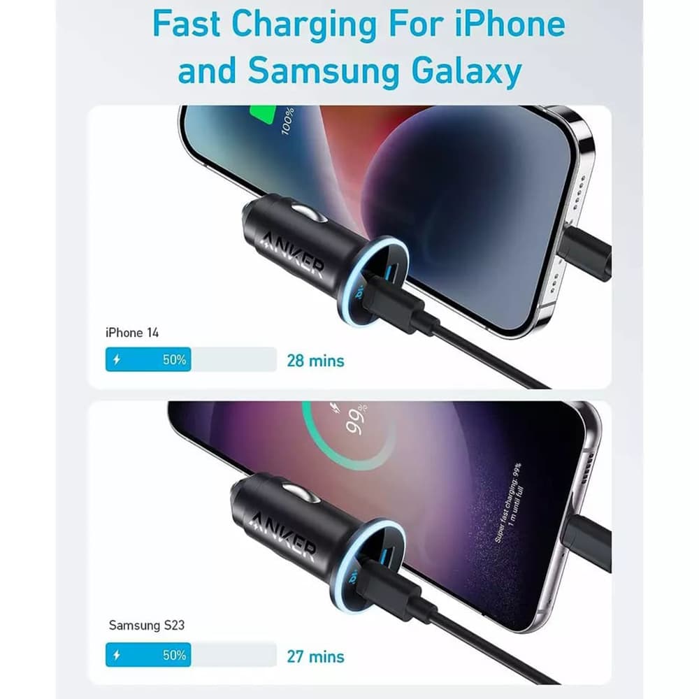 Anker Autonabíječka 323 A2735G11 USB Type-C LED 52.5W Černá - náhled 4