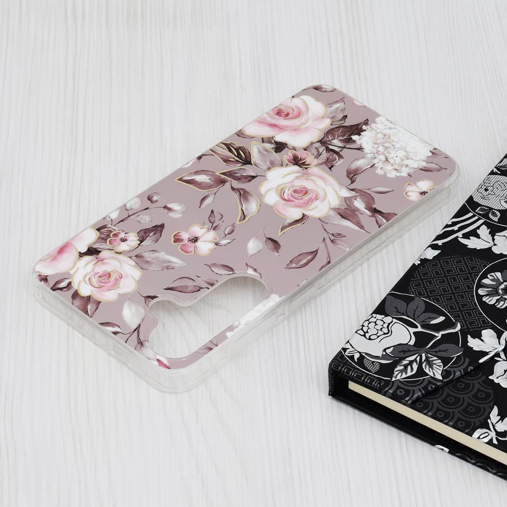 Techsuit Mramorová série Samsung Galaxy S24 Plus Šedý květ Ruth - náhled 4