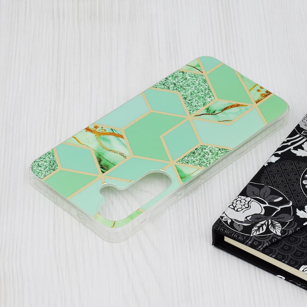 Techsuit Mramorová Série Samsung Galaxy S24 Plus Green Hex - náhled 4