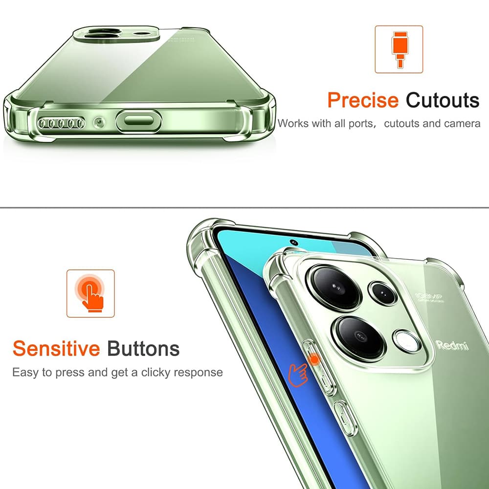 Techsuit nárazuvzdorný průhledný silikon Xiaomi Redmi Note 13 4G - náhled 4