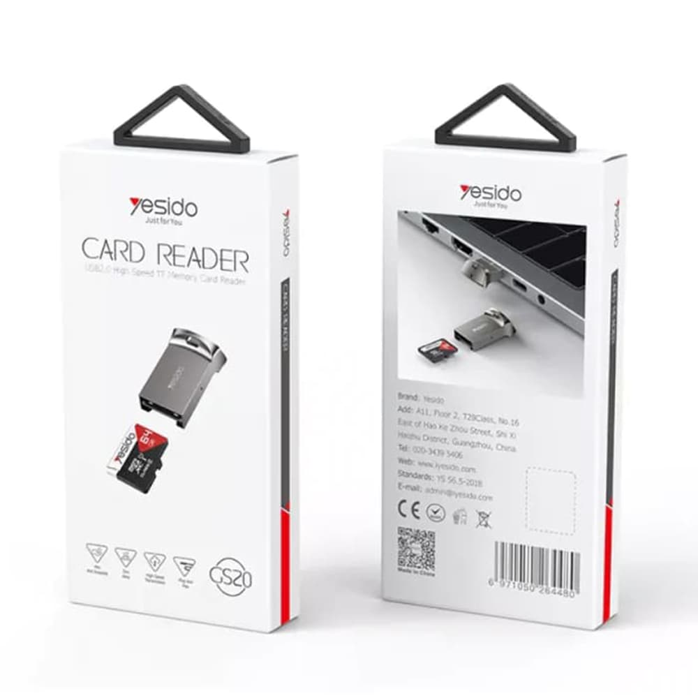 Yesido Čtečka karet GS20 USB TF Hliníková 480Mbps Šedá - náhled 4