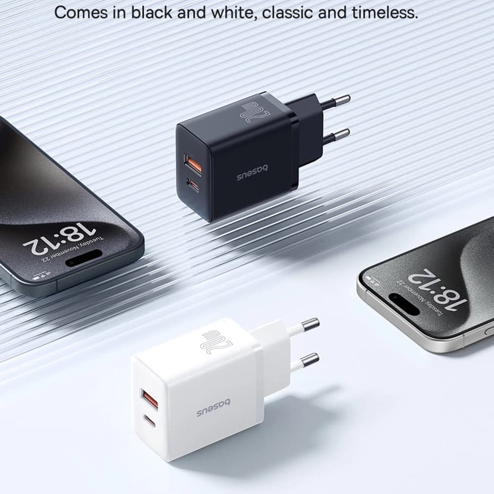 Baseus Nástěnná nabíječka USB Type-C Fast Charge 20W Bílá - náhled 4