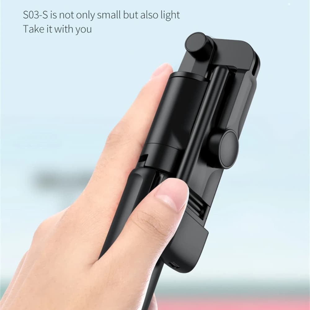 Techsuit Mini Selfie Tyč S03-S Stativ Bluetooth LED 67cm Černá - náhled 4