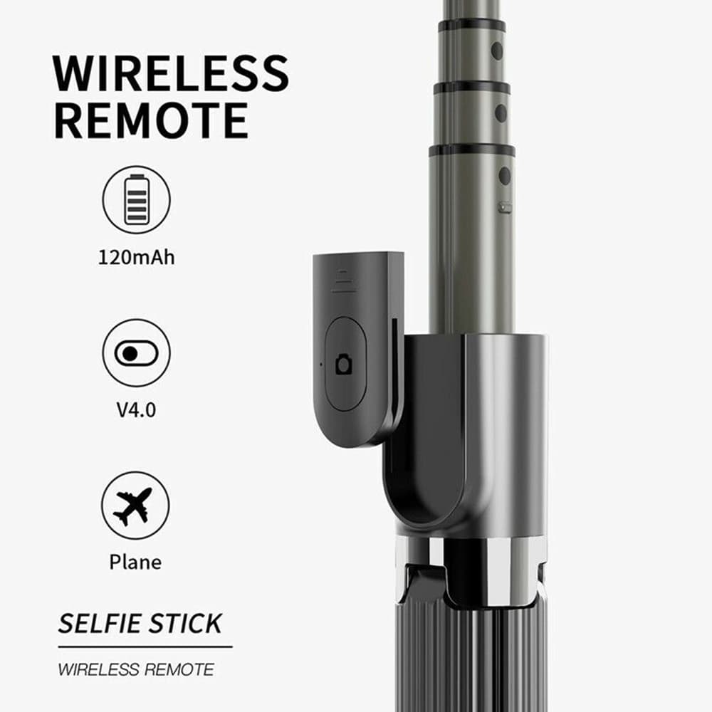 Techsuit L08 Selfie tyč Gimbal stativ Bluetooth 360 86cm Černá - náhled 4