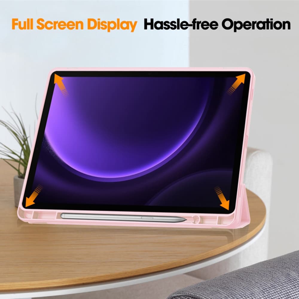 Techsuit Flex Trifold s držákem na tužku Samsung Galaxy Tab S9 S9 FE S10 FE růžový - náhled 4