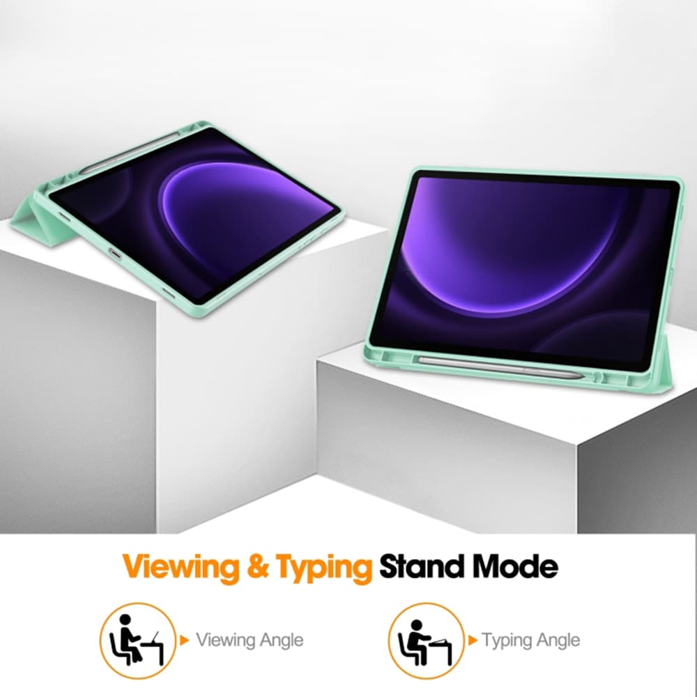 Techsuit Flex Trifold obal s držákem pera Tab S9 S9 FE S10 FE Matcha zelená - náhled 4
