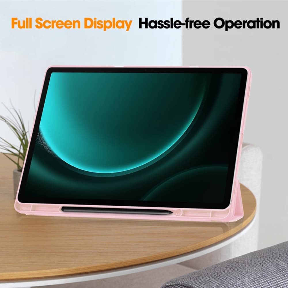 Techsuit Flex Trifold s držákem tužky Samsung Tab S9 Plus Růžový - náhled 4