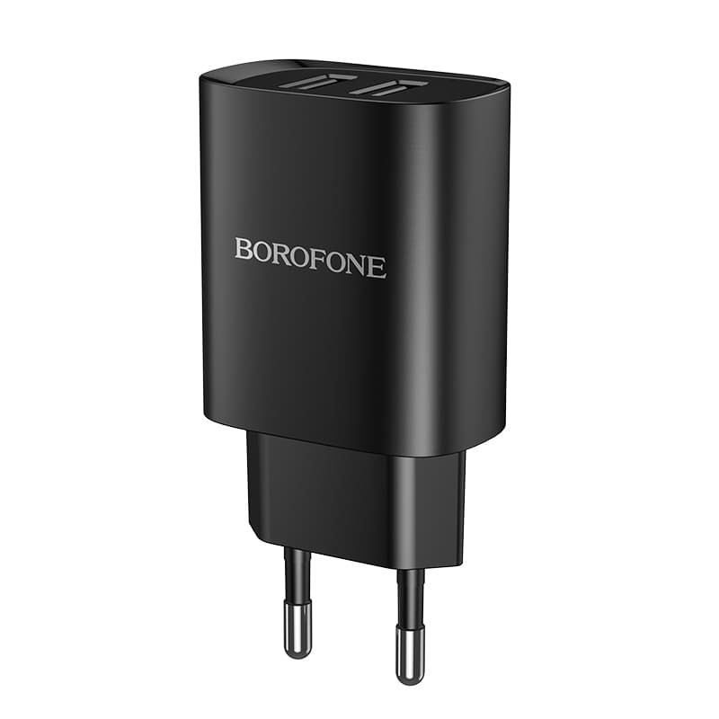 Cestovní adaptér Borofone BN2 Dual 2.1A černý - náhled 4