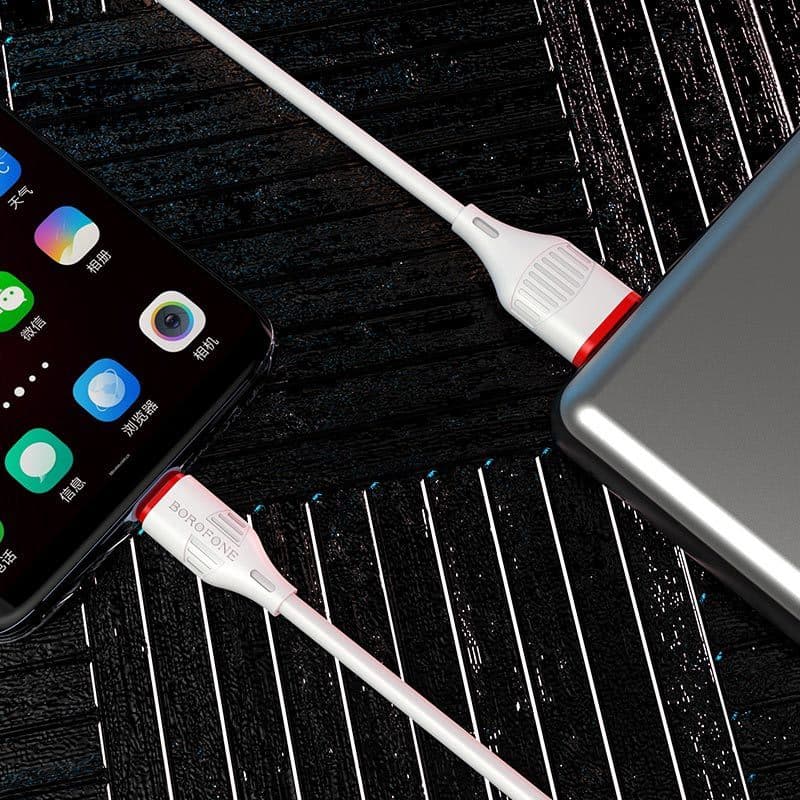 Kabel Borofone BX17 Enjoy - USB na typ C - 3A 1 metr bílý - náhled 4