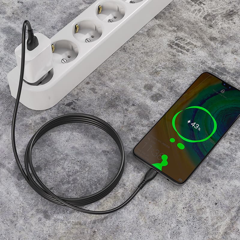 Kabel Borofone BX51 Triumph - USB na typ C - 3A 1 metr černý - náhled 4