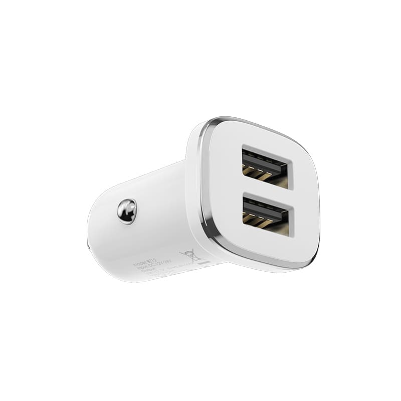 Adaptér do auta Borofone BZ12 Dual 2.4A bílý - náhled 4