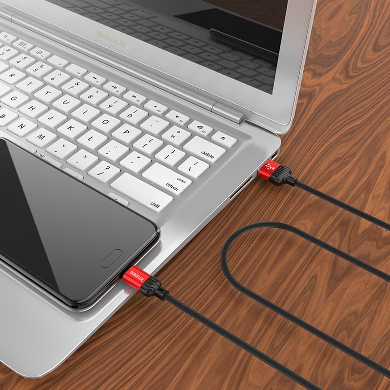 Borofone kabel BX28 Dignity - USB na Typ C - 2,4A 1 metr červený - náhled 4